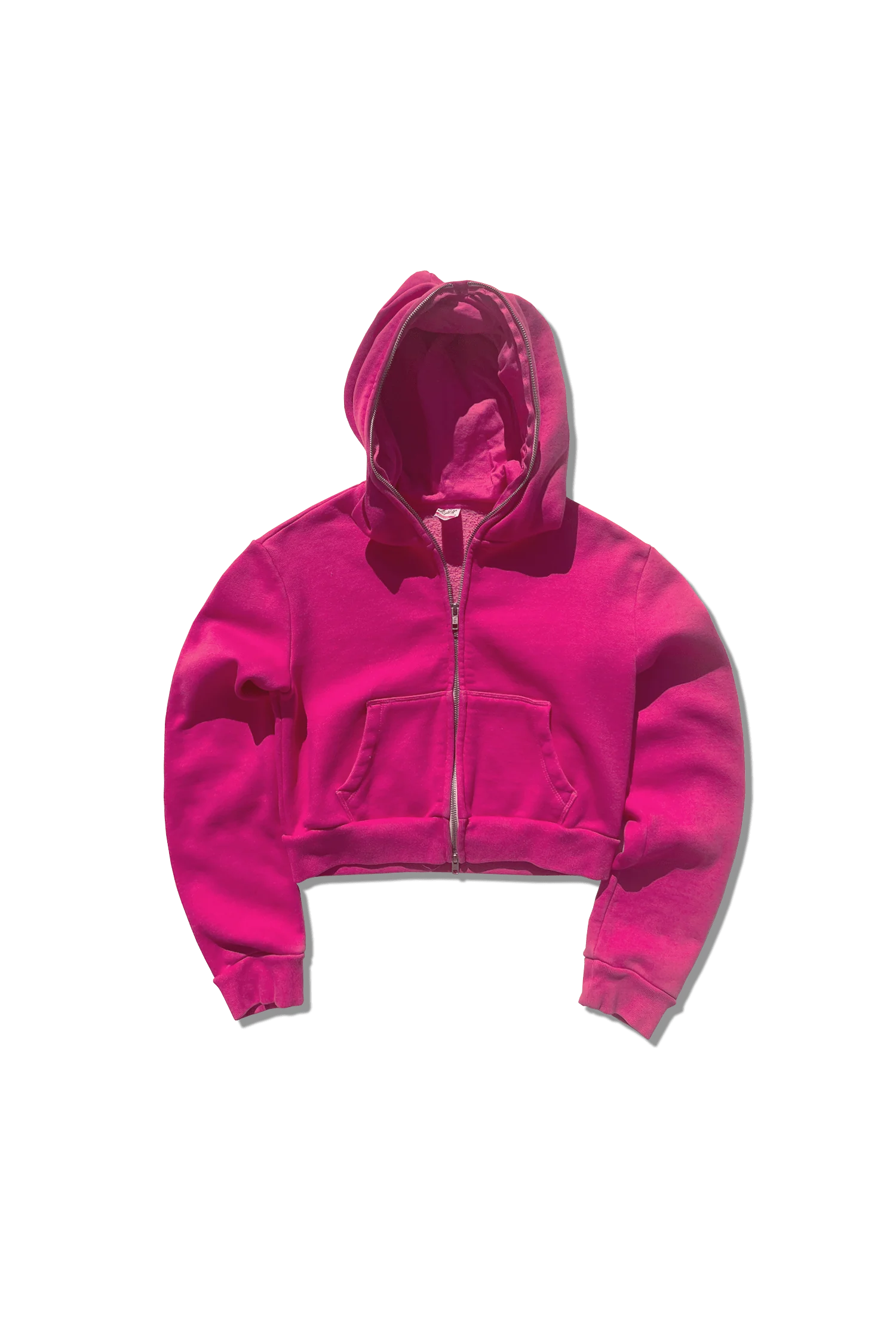 Cropped Full Zip Body Bag Hoodie
